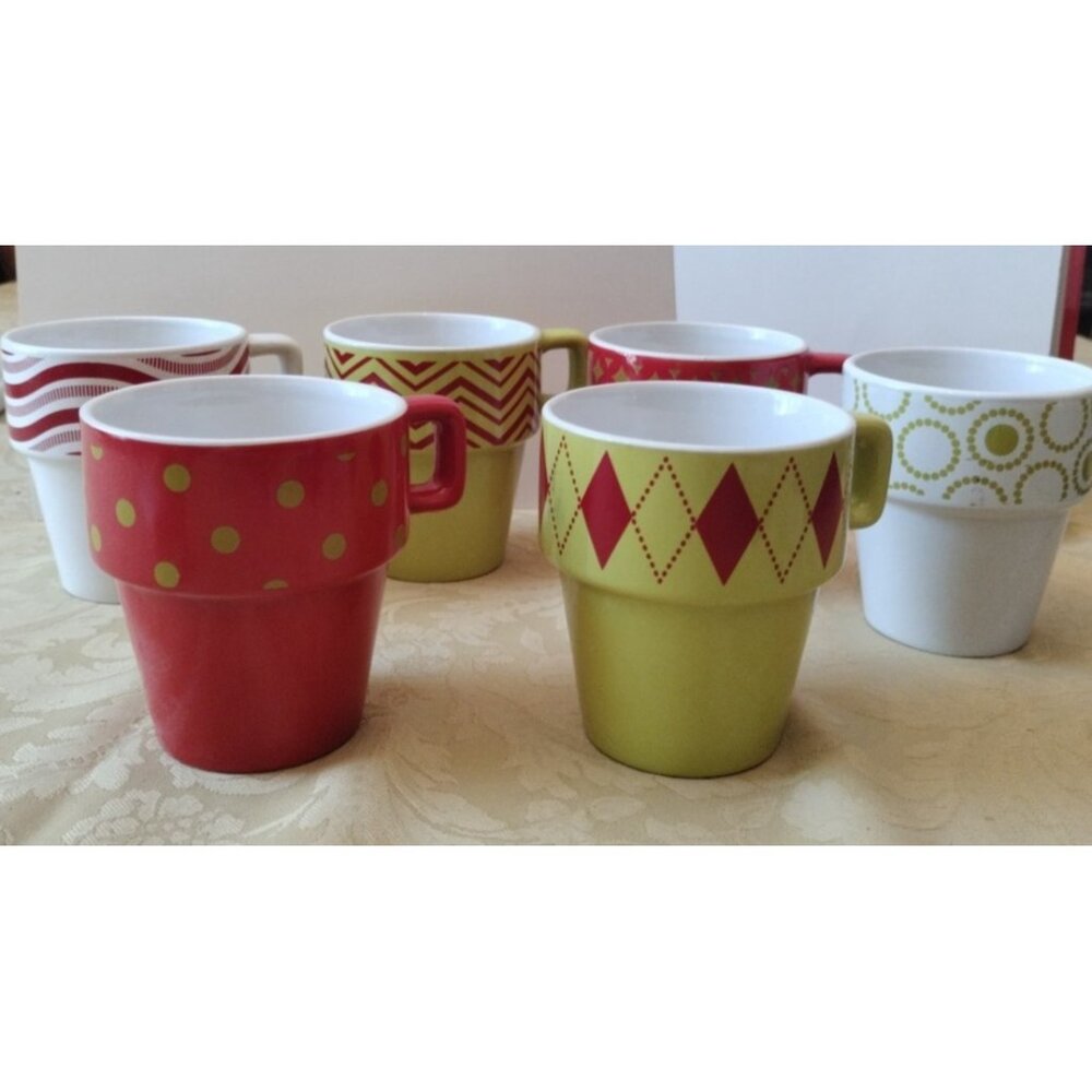 Simple Solutions, Set/6 Coffee Mugs Stackable - Picture 2 of 11